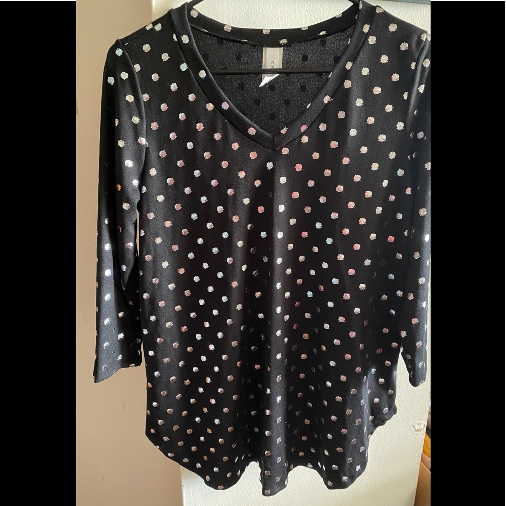 Honeyme Soft Metallic Dot Top